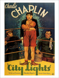 City Lights Boxing Charlie Chaplin Movie Vintage Retro Advert Poster A4 Photo P