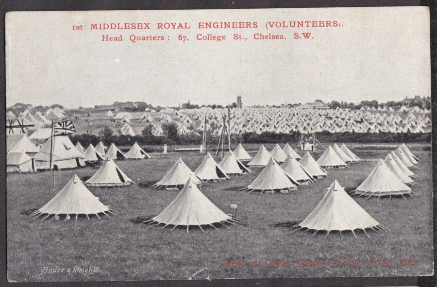 Clacton On Sea Military Camp 1903 1st Middlesex Royal Engineers Vintage A4 Photo Print