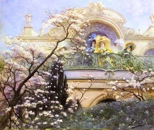 Clairin Georges Jules Victor On The Balcony A4 Photo Print