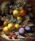 Clare Oliver Still Life With Apples Plums And Raspberries Art A4 Photo Print UK