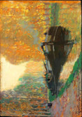 Clarence Gagnon canal boat 2 col A4 Photo Print
