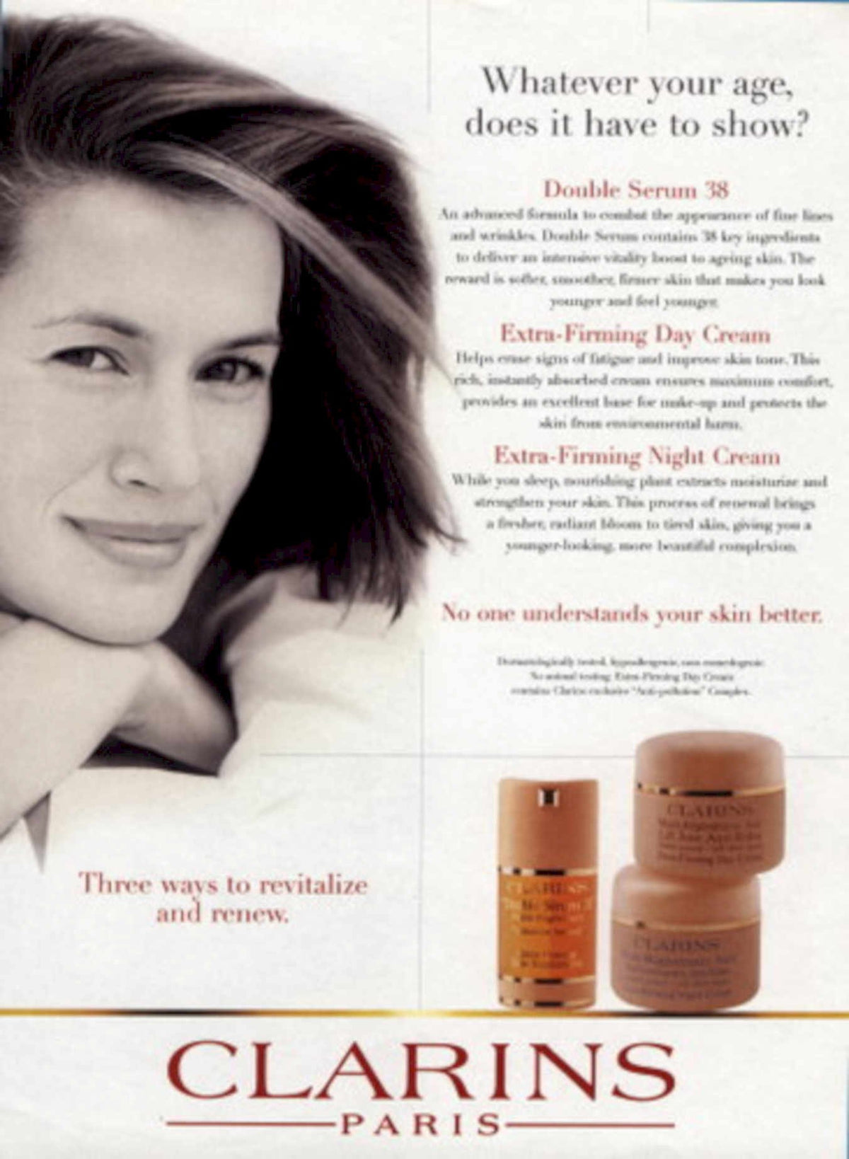 Clarins Extra Firming 1990s Vintage Retro Advert
