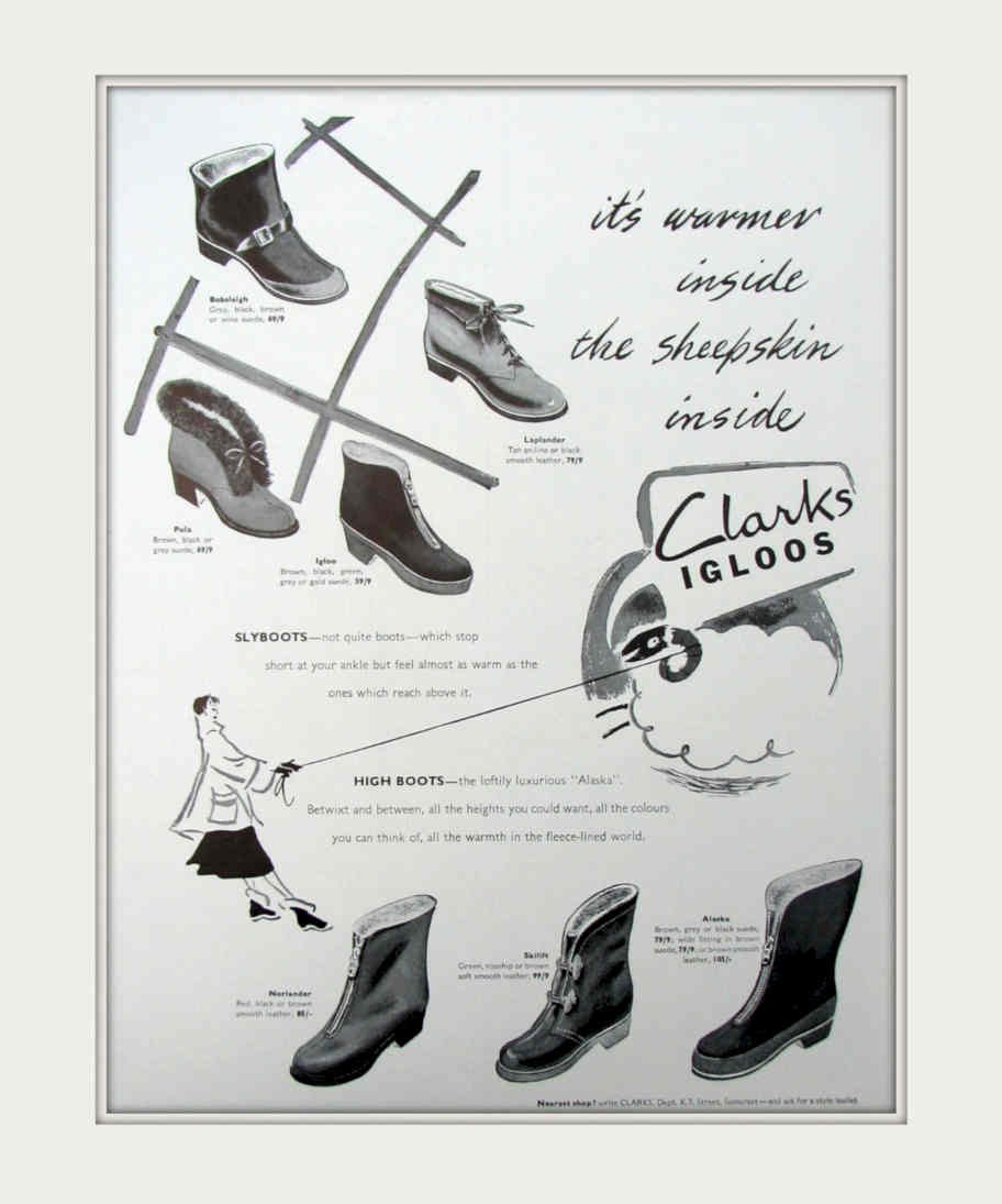 Clarks Igloo Boots 1 Vintage Retro Advert Poster A4 Photo Print