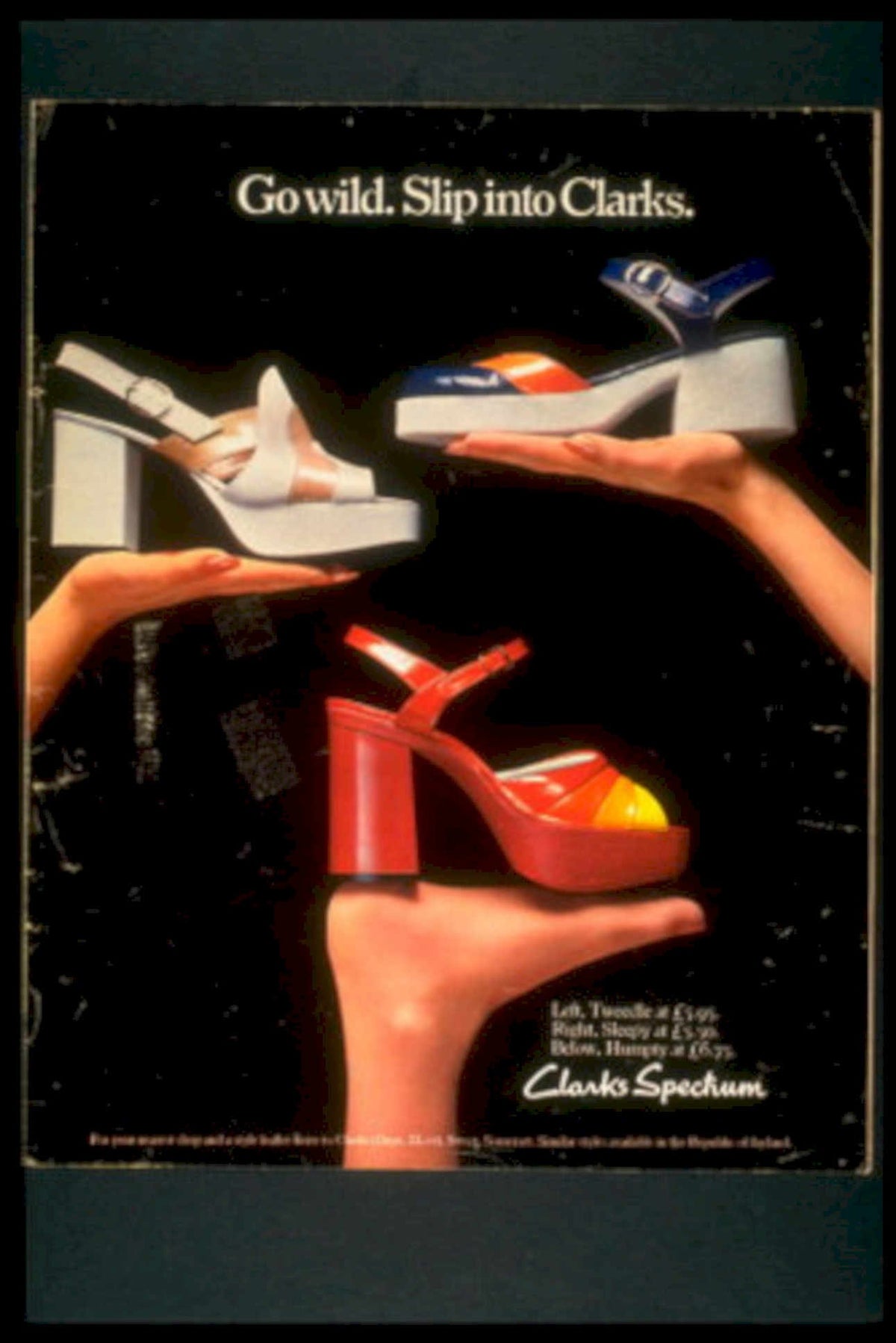 Clarks Sandals 1980s 1970s Vintage Retro Advert