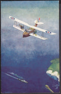 Clarkson Twin Engine Bat Boat Plane In The Air Vintage A4 Photo Print