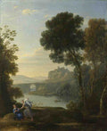 Claude Landscape with Hagar and the Angel A4 Photo Print