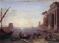 Claude Lorrain A Seaport At Sunrise A4 Photo Print