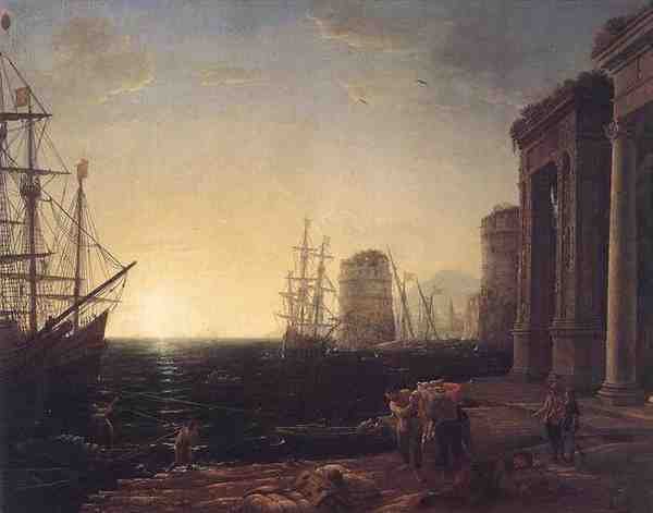 Claude Lorrain Harbour Scene At Sunset A4 Photo Print
