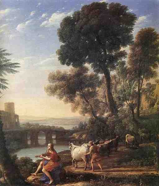 Claude Lorrain Landscape With Apollo Guarding The Herds Of Admetus A4 Photo Print