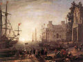 Claude Lorrain Port Scene With The Villa Medici A4 Photo Print