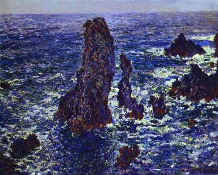Claude Monet Cliffs At Belle Ile Art A4 Photo Print