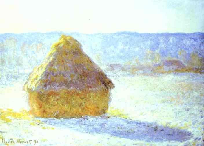 Claude Monet Haystack, Snow Effects, Morning Art A4 Photo Print UK