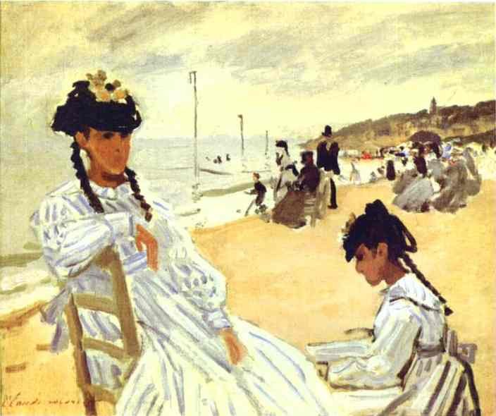 Claude Monet On The Beach At Trouville Art A4 Photo Print