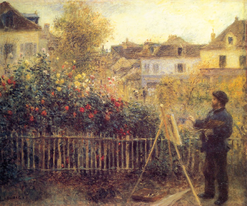 Claude Monet Painting In His Garden At Arenteuil Art A4 Photo Print