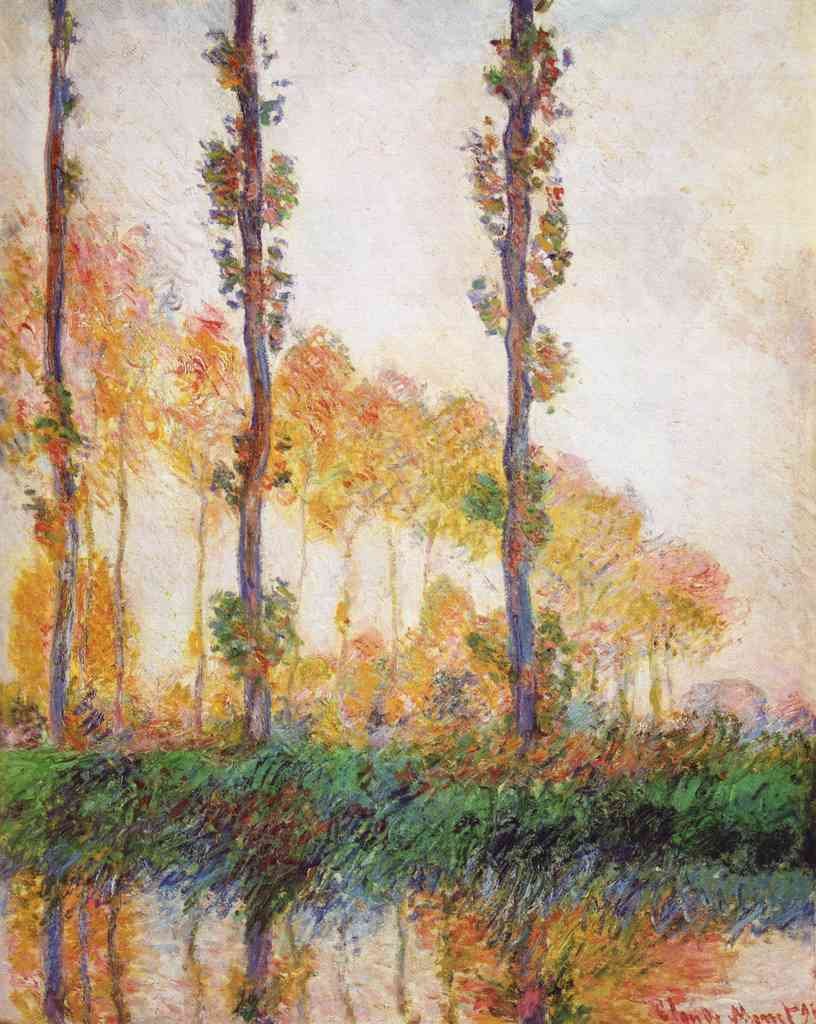 Claude Monet Poplars In Autumn Ii A4 Photo Print