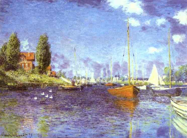Claude Monet Red Boats. Argenteuil Art A4 Photo Print