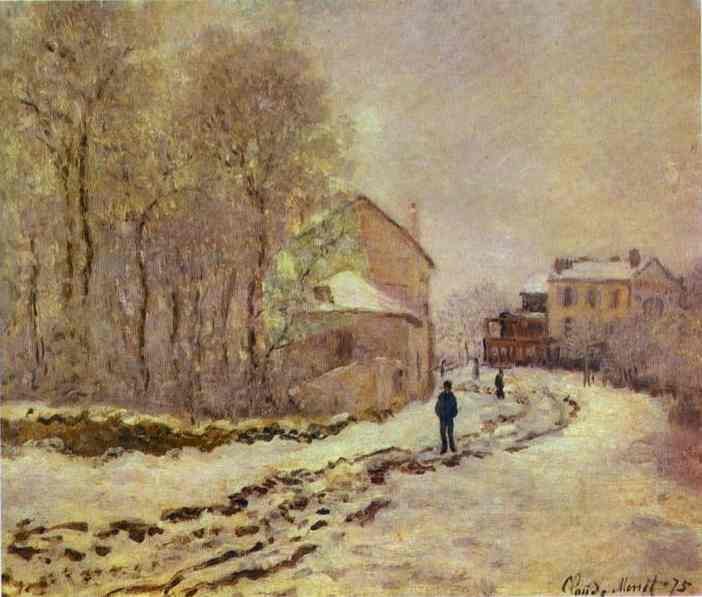 Claude Monet Snow At Argenteuil Art A4 Photo Print UK