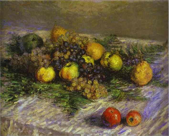Claude Monet Still Life With Pears And Grapes Art A4 Photo Print