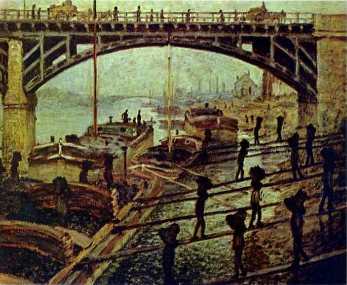 Claude Monet Unloading Charcoal. Argenteuil Art A4 Photo Print