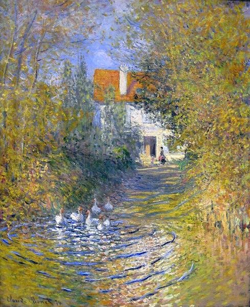 Claude Monet geese in the creek A4 Photo Print