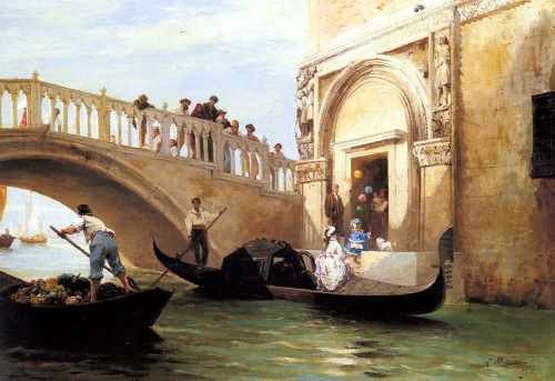 Claude Mouchot Louis Le Depart Pour La Promenade A Venise A4 Photo Print