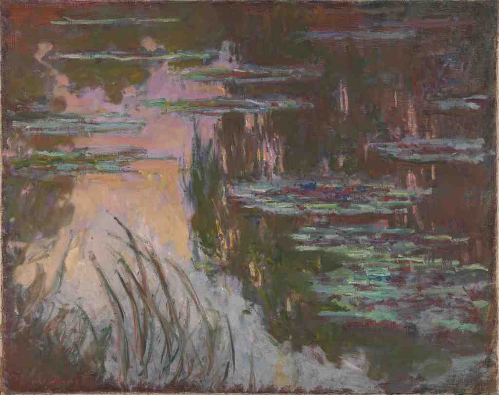 Claude Oscar Monet Water Lilies, Setting Sun A4 Photo Print