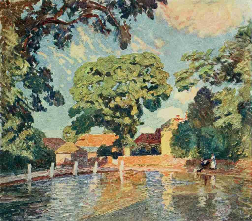 Claus Emile 1849 1924 The Studio 1915 Village pond Upton Grey Hampshire A4 Photo Print