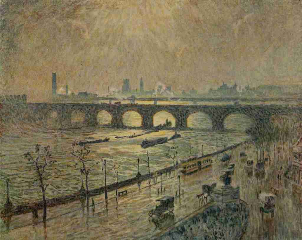 Claus Emile 1849 1924 The Studio 1917 Waterloo Bridge London In rainy weather A4 Photo Print