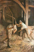 Clausen George Men threshing beans The Studio 1900 A4 Photo Print
