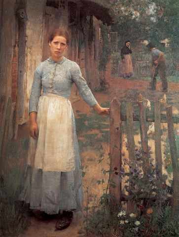 Clausen The Girl At The Gate A4 Photo Print