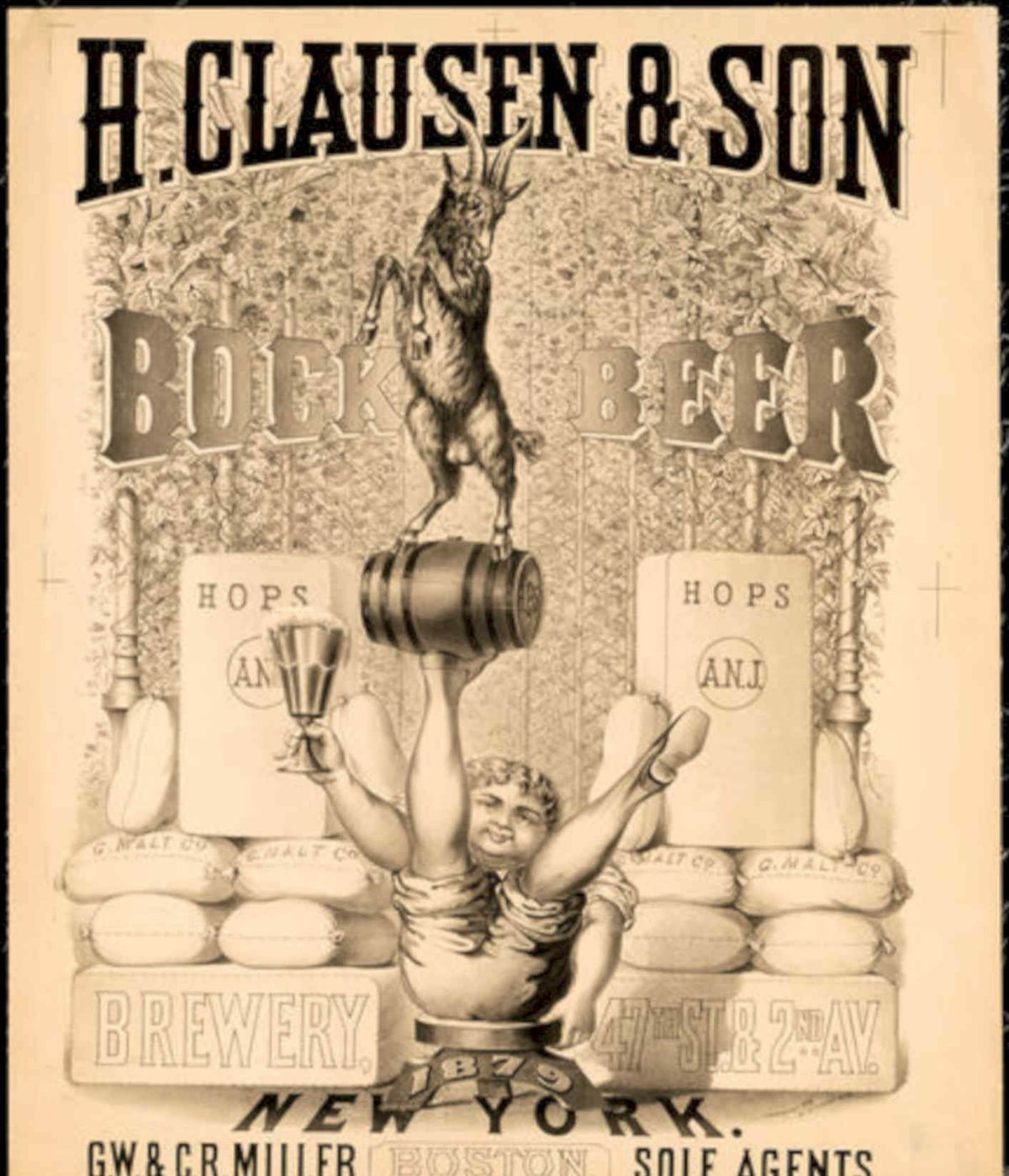 Claussen Bock Beer Vintage Retro Advert Poster A4 Photo Print