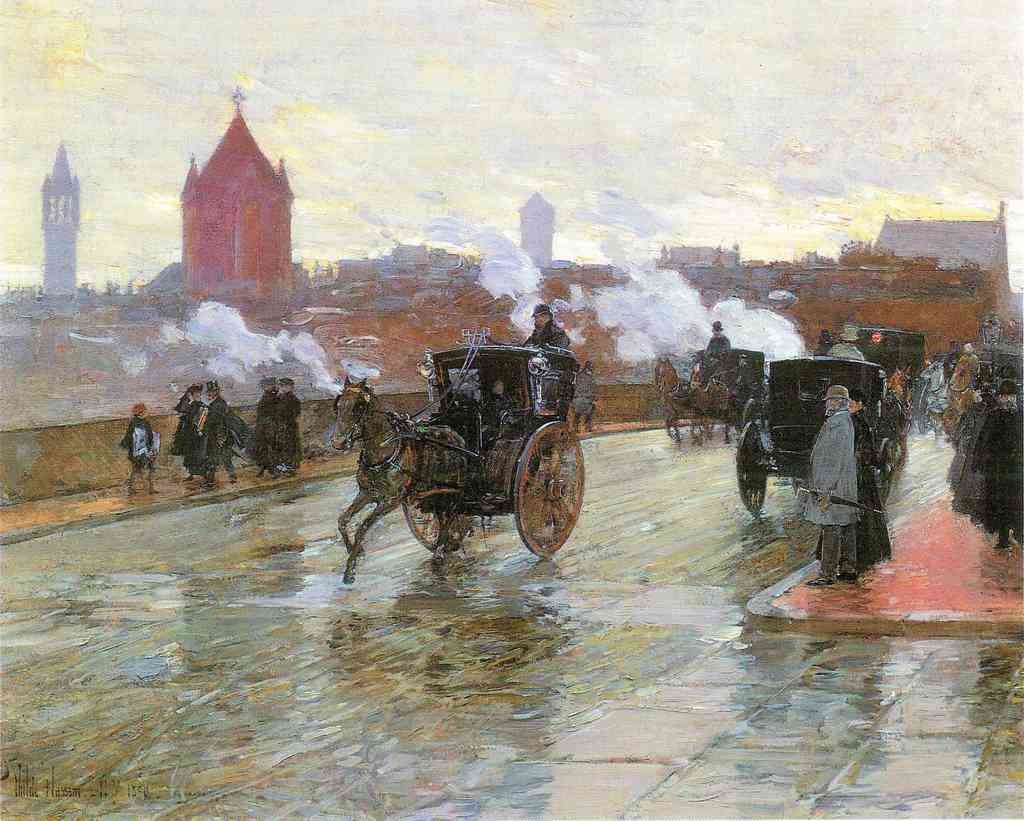 Clearing Sunset Berkeley Street And Columbus Avenue Hassam Impressionism American A4 Photo Print