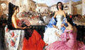 Clement Francisco Rodriguez San Elegant Woman Watching A Bull Fight A4 Photo Print