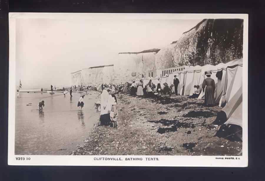 Cliftonville Bathing Tents Vintage A4 Photo Print