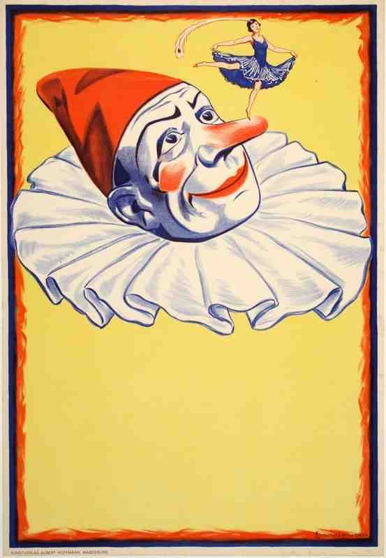 Clown 1930S Circus Troupe Advert Vintage Advert A4 Photo Print