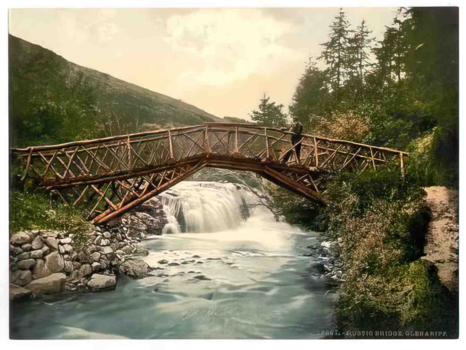 Co Antrim Glenariff Rustic Bridge 1900s Vintage A4 Photo Print