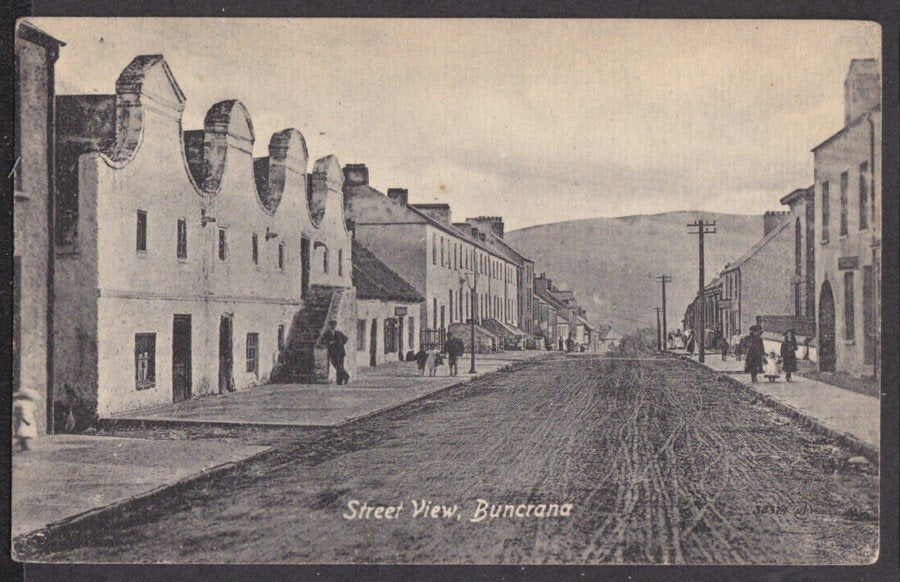 Co Donegal Buncrana Town Street View Down Hill Terraced Houses Vintage A4 Photo Print