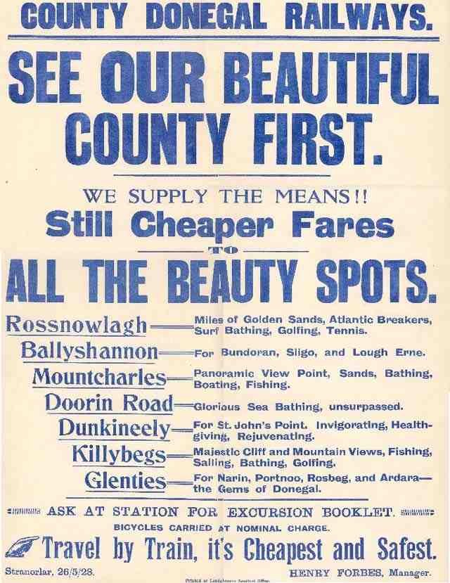 Co Donegal Railways Poster 1928 Vintage Advert A4 Photo Print