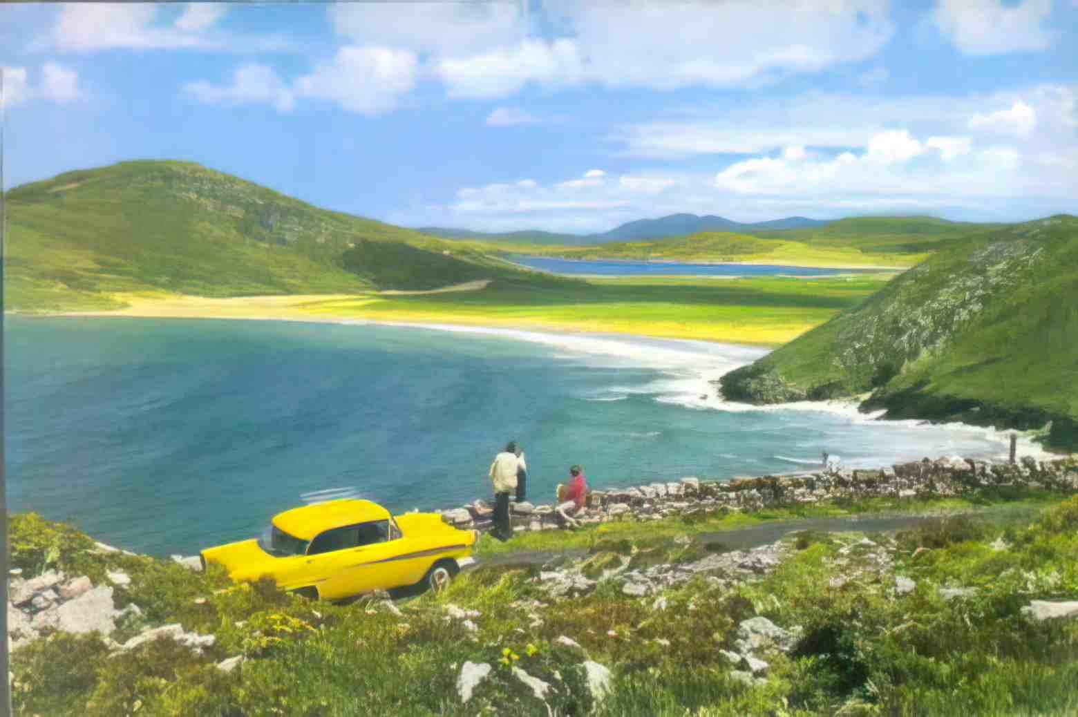Co Donegal Tra na Rossan Bay Atlantic Drive Vintage A4 Photo Print