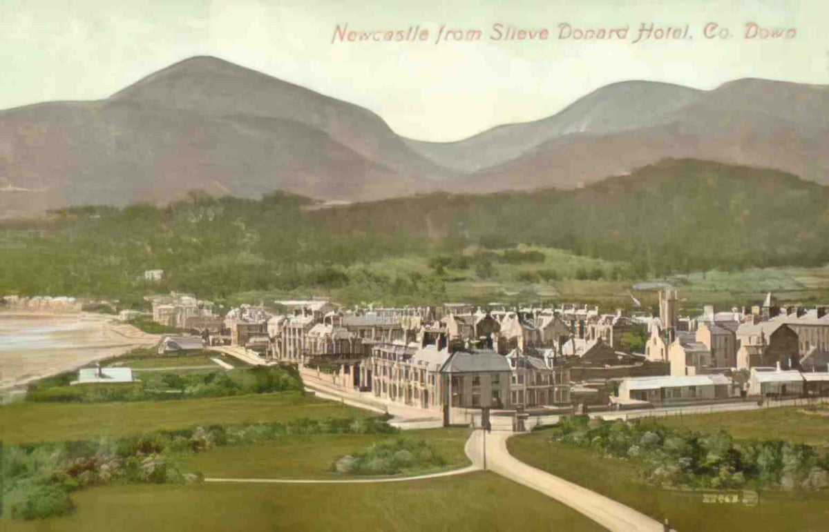 Co Down Newcastle from Slieve Donard Hotel 1900s Vintage A4 Photo Print