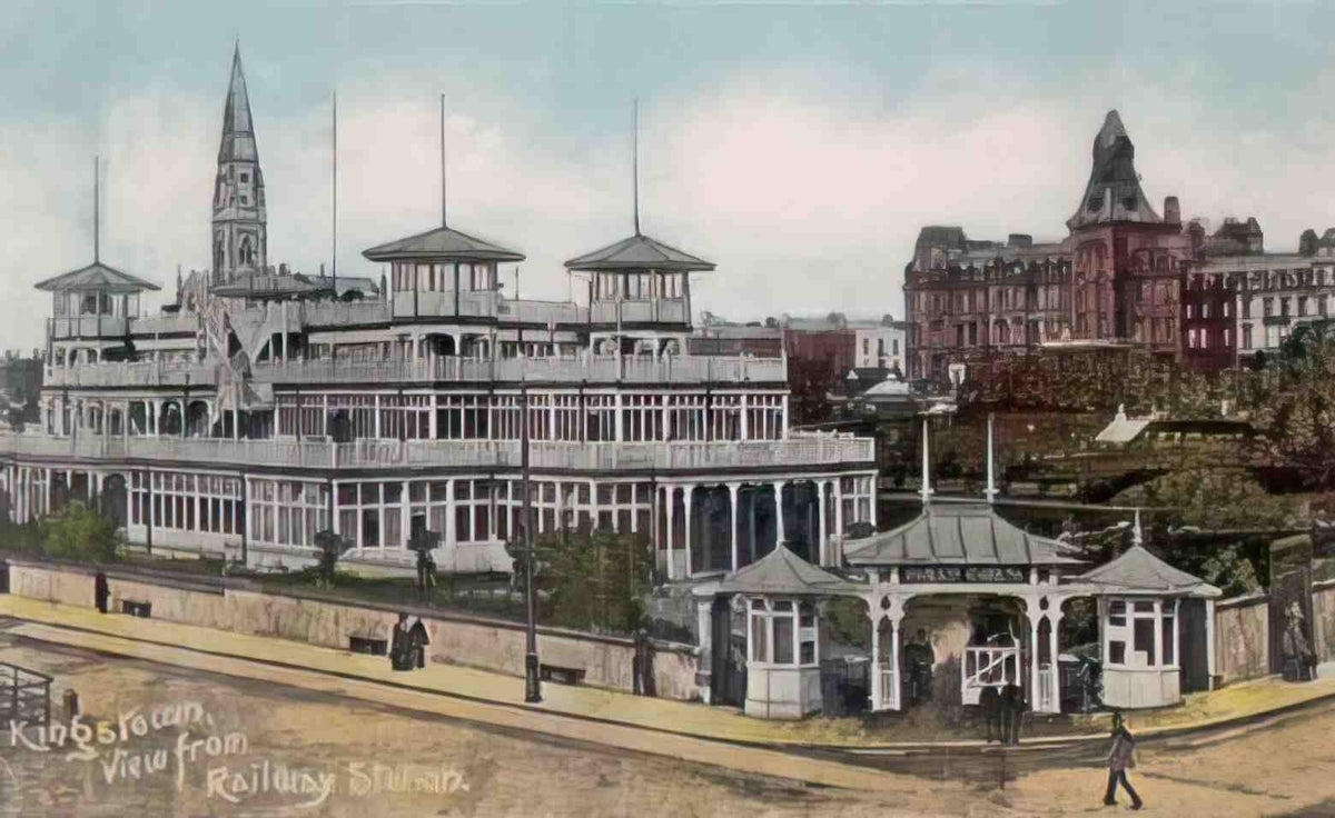 Co Dublin Kingstown from Railway Station Vintage A4 Photo Print