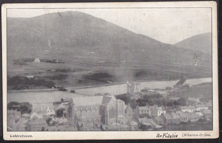 Co Kerry Cahirciveen View Across Church Houses And River Vintage A4 Photo Print