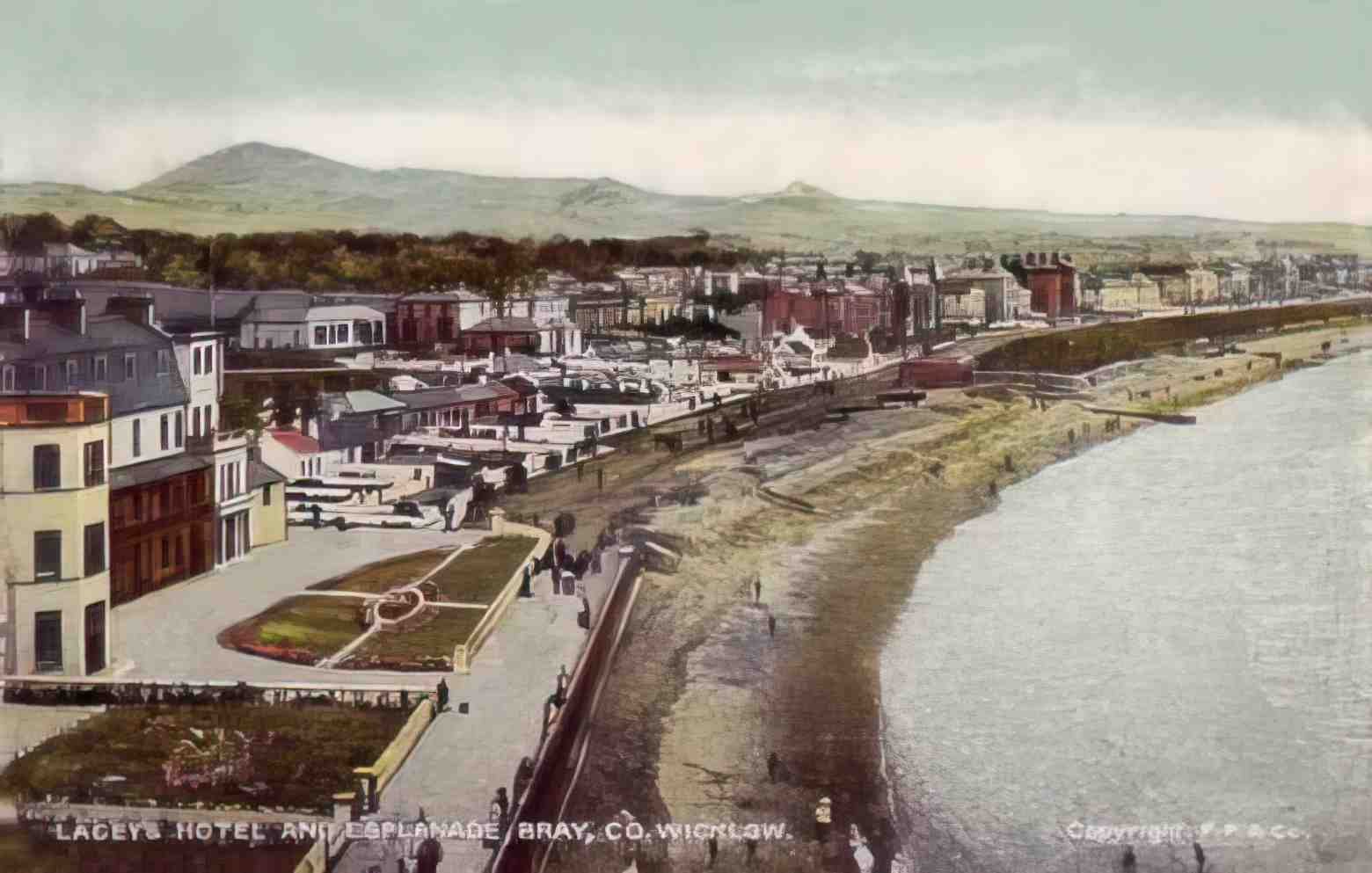 Co Wicklow Bray Laceys Hotel and Esplanade Vintage A4 Photo Print