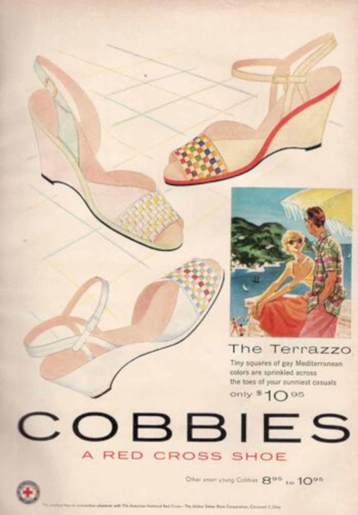 Cobbies Sandals Redcross Vintage Retro Advert Poster A4 Photo Print