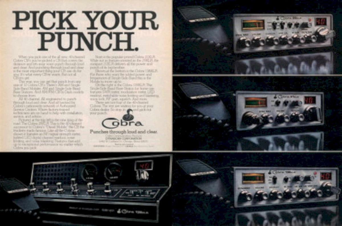 Cobra Radio Punch 1970s Vintage Retro Advert