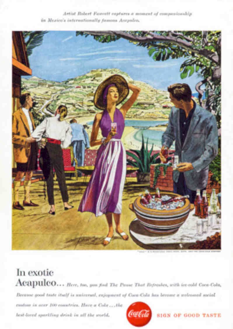Coca Cola Acapulco Vintage Retro Advert Poster A4 Photo Print