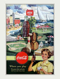 Coca Cola Baseball 1 Vintage Retro Advert Poster A4 Photo Print