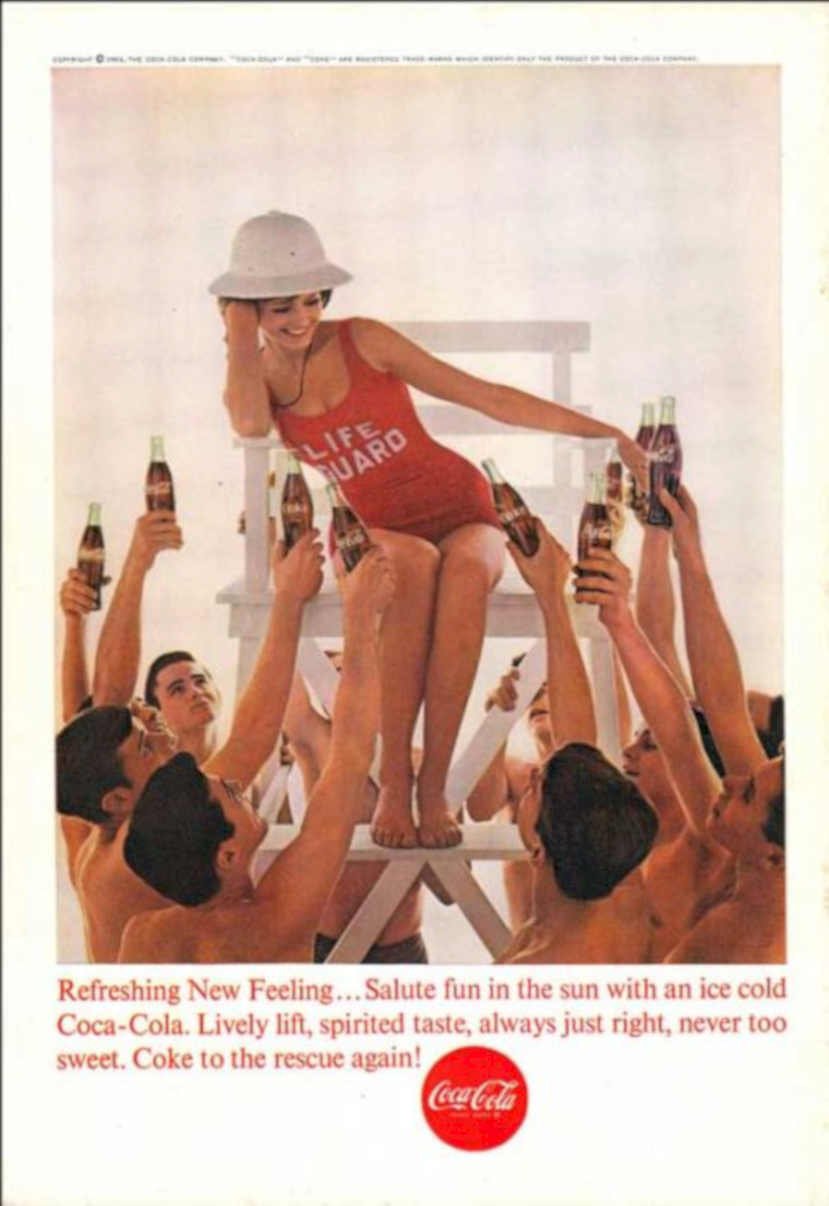 Coca Cola Beach 1 Vintage Retro Advert Ads A4 Photo Print