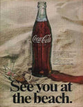 Coca Cola Beach 3 (2) Vintage Retro Advert Ads A4 Photo Print