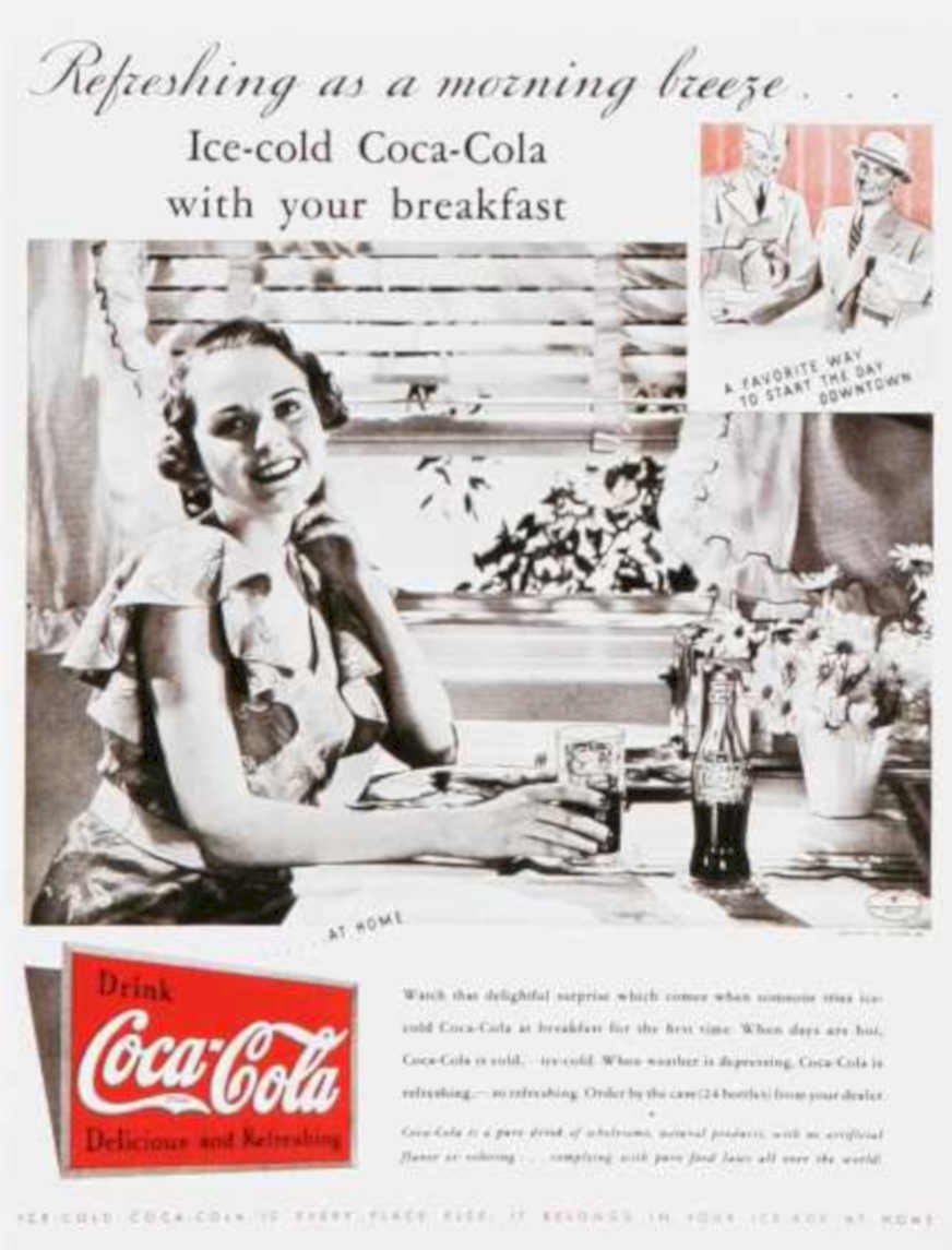 Coca Cola Breakfast Vintage Retro Advert Ads A4 Photo Print